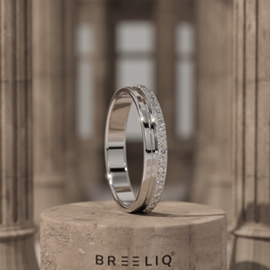 14K Solid Gold Lab Grown Diamond Double Band Ring Parallel Diamond <b>Stack</b> Ring Minimal Elegant Wedding Band Jewelry - Product Image 1