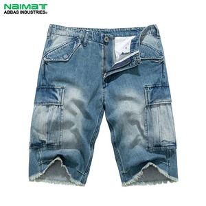Mens Denim <b>Cargo</b> Shorts Relaxed Fit Distressed Washed Jeans Shorts with Multi Flap Pockets Casual <b>Work</b> Shorts - Product Image 1