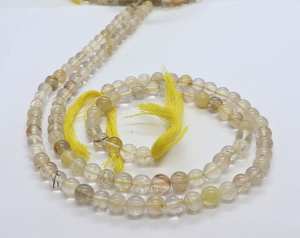 Cuentas redondas lisas de rutilo dorado AAA de 6-7 mm, cuentas de piedras preciosas de rutilo amarillo de 13 pulgadas, forma redonda de rutilo dorado para la fabricación de joyas - Product Image 2