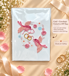 Wholesale Romantic Wedding Love Birds Quilling Card <b>Handmade</b> OEM/ODM 12.7x17.8cm Customizable <b>Paper</b> Gift Stationery Manufacturer - Product Image 6