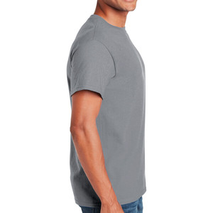 T-shirt à manches courtes col rond 100% coton, sérigraphie, lettre brodée sur le devant, coupe ample, couleur gravier, unisexe - Product Image 6