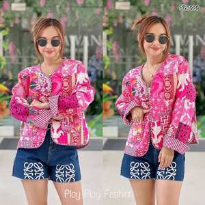 Vestes en coton réversibles de créateur en gros, vestes Kantha indiennes imprimées à la main, vestes d'automne matelassées à motifs floraux - Product Image 5