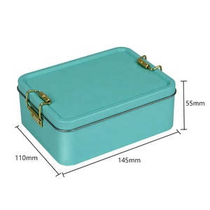 Bán Buôn Biểu Tượng Tùy Chỉnh Rỗng Kim Loại Lon Thiếc Với Khóa Khóa Nắp Cấp Thực Phẩm Hộp Ăn Trưa Cho Trẻ Em Bánh Cookie Bao Bì Hộp - Product Image 4