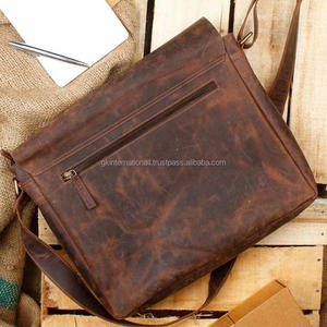 Sac à bandoulière classique en cuir pour hommes, sacoche premium imperméable pour ordinateur portable, épaule en cuir - Product Image 1