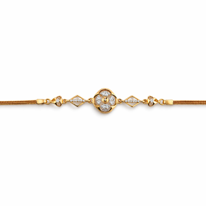 18ct Gold White <b>Crystal</b> Floral Center <b>Bracelet</b> for Women Elegant Minimalist Adjustable Chain Jewelry Wedding Party Daily - Product Image 3
