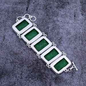 Pulsera de Diopsido Cromado Hecha a Mano, Plata de Ley 925, Joyería Bohemia, Pulsera de Piedras Preciosas Naturales, Venta al por Mayor - Product Image 2