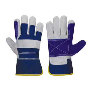 Work <b>Gloves</b> For Men Gray And Blue Cowhide Heavy Duty Safety Protective <b>Driver</b> Working Welding Mechanic Safety <b>Gloves</b> - Product Image 6
