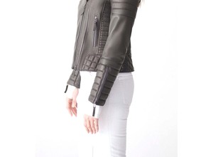 <b>Women</b> <b>Suede</b> Leather Jacket Soft Cowhide <b>Coat</b> Front Zip Stand Collar Relaxed Fit Casual Autumn Fashion Outerwear Long Sleeve - Product Image 4