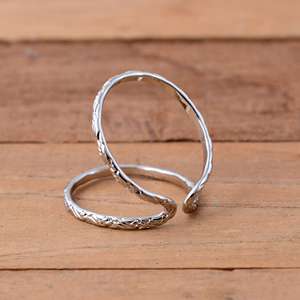 925 Sterling <b>Silver</b> Wheat Pattern Splint <b>Ring</b> <b>Adjustable</b> Luxury Unisex Arthritis Joint Support <b>Ring</b> - Product Image 3