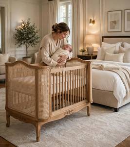 Cuna de bebé de lujo hecha a mano, cuna de mimbre estilo boho, cama de bebé de mimbre natural, cuna de mimbre estilo boho para habitación infantil. - Product Image 5