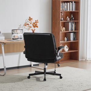 Criss Cross Legged <b>Office</b> <b>Chair</b> with Dynamic Airbag Lumbar Support Flip up Back and Flip Arm Wide Seat Desk <b>Chair</b> - Product Image 5