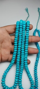 Perles de pierres précieuses en turquoise naturelle d'Arizona Sleeping Beauty, taille facettes, forme rondelle, de 8 mm à 10 mm, certifiées. - Product Image 4
