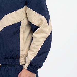 Chándal Azul Marino para Hombre con Bloques de Color y Rayas Chevron Crema, Chaqueta Deportiva con Cierre Completo - Product Image 4