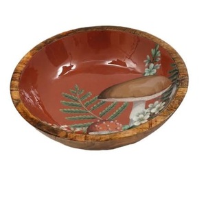 Tazón de Madera de Acacia con Acabado en Nogal para Servir Frutas, Postres, Alimentos, Ideal para el Hogar, Cocina, Hoteles y Fiestas - Product Image 5