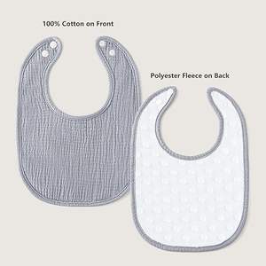 Bavoirs pour bébé 100% bambou biologique - Hypoallergéniques, absorbants, poches faciles à nettoyer, protection pour les dents unisexe - Product Image 1