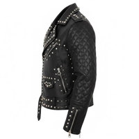 Veste en cuir d'hiver pour homme de haute qualité avec strass, style motard brillant, manches longues, fermeture éclair sur le devant, manteau de mode urbaine