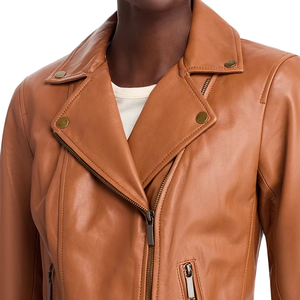 Hot Sale New Fashion Women's <b>Leather</b> <b>Jacket</b> High Quality Long Sleeve Zip Coat for Autumn Winter Polyester Breathable Nylon - Product Image 6