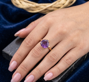 Anillo de Zafiro Amarillo Natural de Alta Calidad, Estilo Vintage, con Certificado, Engaste en Bisel, Chapado en Oro de 14k, Hecho a Mano, para Mujer, Joyería para Cumpleaños - Product Image 6