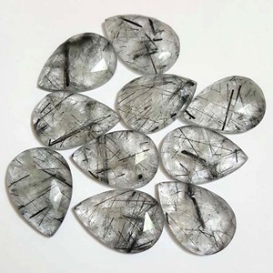 Cuarzo Turmalinado Facetado en Forma de Pera, Gema Suelta, Precio de Fábrica, Gema de Alta Calidad para Joyería - Product Image 1
