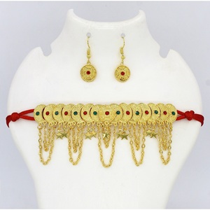 Martasha designer islamique ramadan spécial plaqué or EAU bijoux spécial dubai bijoux collier boucle d'oreille ensemble arabe bijoux - Product Image 4