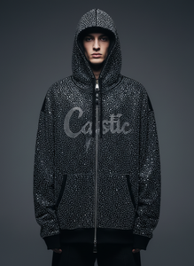 Sudadera con Capucha para Hombre, con Pedrería, 500 g/m², Personalizada, de Felpa Francesa, Lavado Ácido, Estilo Urbano, Talla Grande, ODM OEM - Product Image 4