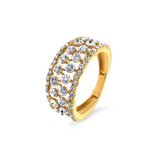 แหวนเพชรทรงกลมสำหรับผู้หญิง ทอง 18K ประดับเพชรแบบ Pave ดีไซน์หรูหรา ของขวัญวันครบรอบ - Product Image 1