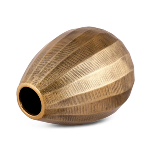 Jarrón de Metal con Textura Dorada |   Florero Decorativo Moderno para Decoración del Hogar, Centro de Mesa y Arreglos Florales - Product Image 4