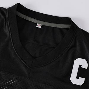 Maillot de football américain 3D en polyester 100% avec impression par sublimation, logo frontal, col en V, sans manches, grande taille, pour homme, été/automne/printemps - Product Image 3