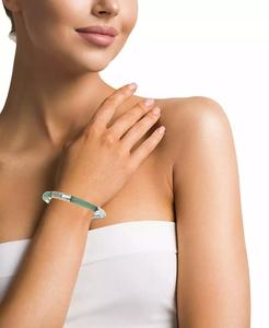 Bracciale in argento Sterling tinto verde giada (7mm) (disponibile anche in giada rossa, nera e verde e tinta rossa) | Machy's - Product Image 2