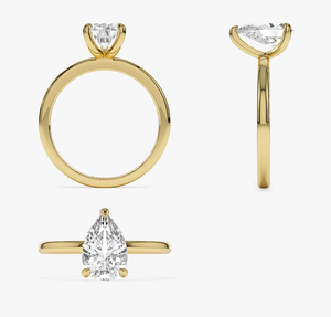 14K Rose Gold Lab Diamond Halo Engagement <b>Ring</b> IGI Certified Trendy Wedding Gift - Product Image 3