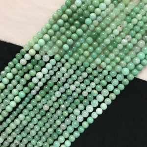 Cuentas Redondas Lisas de Crisoprasa 100% Naturales, Certificadas por IGI, Grado AA, de 4mm-6mm, Color Verde Piedra, Gemas Vivaaz para Joyería - Product Image 4