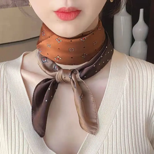 Luxury Designer Silk Scarf Long Soft Smooth Shawl90*180cm Oversized <b>Wrap</b> Silk Feel Head Hijab Premium Outdoor Muffler Elegant - Product Image 1