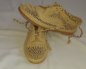 Oxfords raffia shoes women Moroccan raffia shoes handmade oxfords boho chic shoes lace up rafia <b>flats</b> - Product Image 1