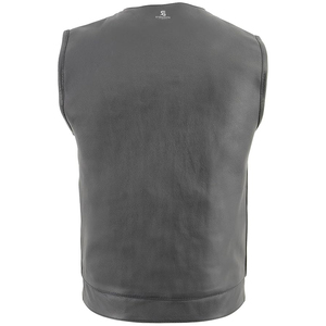 Men's Premium <b>Leather</b> Biker Vest Adults Wholesale Custom OEM ODM <b>Sleeveless</b> Motorcycle <b>Jacket</b> Casual Outerwear - Product Image 4