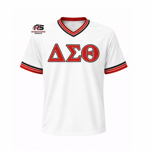 Maillots personnalisés avec lettres grecques, chemises de fraternité universitaire, uniformes d'équipe personnalisés, tricotés, respirants, écologiques, teinture personnalisée - Product Image 1