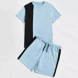 T-shirt pour homme en coton 100% surdimensionné, coupe ample, col rond, style streetwear, ensemble t-shirt et short pour la course à pied et le jogging - Product Image 2