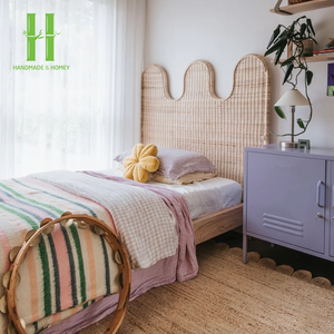 Muebles de Dormitorio Ecológicos de Ratán, Cabecera de Cama de Ratán Natural, Tamaño Personalizable, Cabecera en Forma de Flor, Ratán 2026 - Product Image 2