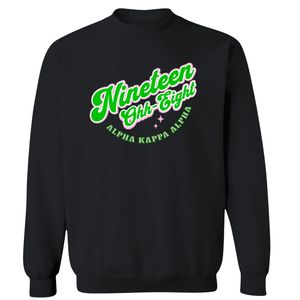 เสื้อสเวตเชิ้ตคอกลมแขนยาวลายกราฟิก Black Nineteen Oh Eight  ปลายแขนจั๊มพ์  ผ้าฟลีซ  สไตล์ลำลองสำหรับผู้หญิง  แฟชั่นสตรีทแวร์ - Product Image 1