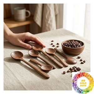 Cuchara de servir de madera de nogal hecha a mano, herramienta de cocina natural para cocinar arroz, sopa, ensalada, postres y servicio de mesa - Product Image 4