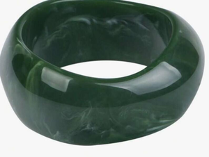 Brazalete Clásico de Jade, Patrón Marmoleado Marrón y Blanco Natural, Joyería Unisex, Accesorio de Moda - Product Image 3