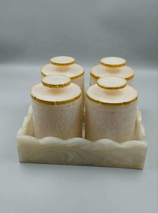Luxury Custom Durable Hand-painted Eco-Friendly Non-Toxic Resin <b>Jar</b> Lid for Candle <b>Spice</b> Cosmetic Jewelry Storage Table Decor - Product Image 1
