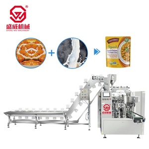 Automatico Envasadora Bolsas Doypack sacchetto pre-fatto misto granello liquido storta sacchetto rotatorio macchina di sigillatura per la zuppa di microfono - Product Image 1