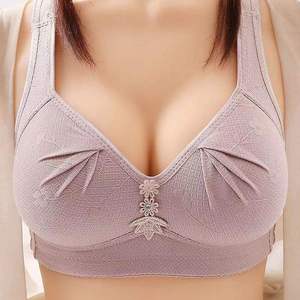 Vente en gros personnalisée de lingerie féminine sexy : Bralette en dentelle florale, soutien-gorge respirant sans armatures, triangle, décolleté en V profond, doux, brassière, ensembles et tenues - Product Image 2