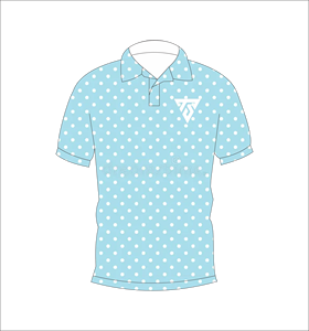 Polo à pois bleu clair pour homme, manches courtes, décontracté, imprimé, col boutonné, pour l'été - Product Image 1