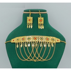 Martasha designer islamique ramadan spécial plaqué or EAU bijoux spécial dubai bijoux collier boucle d'oreille ensemble arabe bijoux - Product Image 5