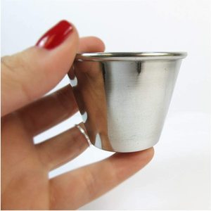 Meilleur vendeur en gros de coupelles à condiments en acier inoxydable, idéales pour les sauces à tremper, les cornichons, le ketchup et les ramequins individuels - Product Image 1