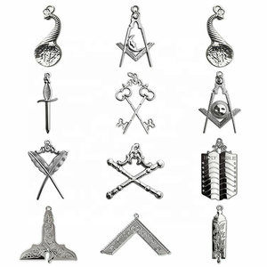 Colgante de Regalia Fraternal para Secretario Masónico, Joya de Metal Dorado y Cuero, para Oficial Secretario Masónico - Product Image 5