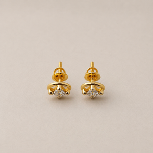 18ct Yellow Gold Round Halo <b>Stud</b> <b>Earrings</b> with Cubic Zirconia High Polish Elegant Daily Wear Gift Jewelry for Women Girls - Product Image 4
