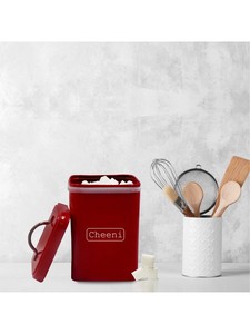Boîte de rangement de cuisine moderne en métal rouge |   Conteneur de stockage alimentaire avec couvercle - Product Image 2