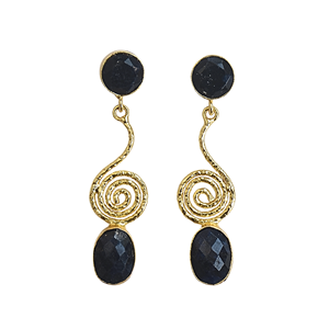Lightweight long <b>dangle</b> drop <b>gold</b> plated <b>earrings</b> handmade fashion jewelry - Product Image 1